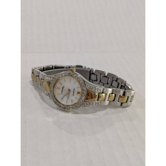 Fossil AM4025‎ Women Watch Gold Silver Dual Tone Round - Picture 2 of 6